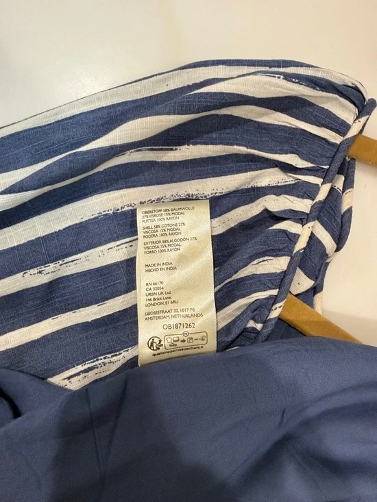 Anthropologie Navy and White Striped Button-Front Maxi Dress - Picture 7 of 10